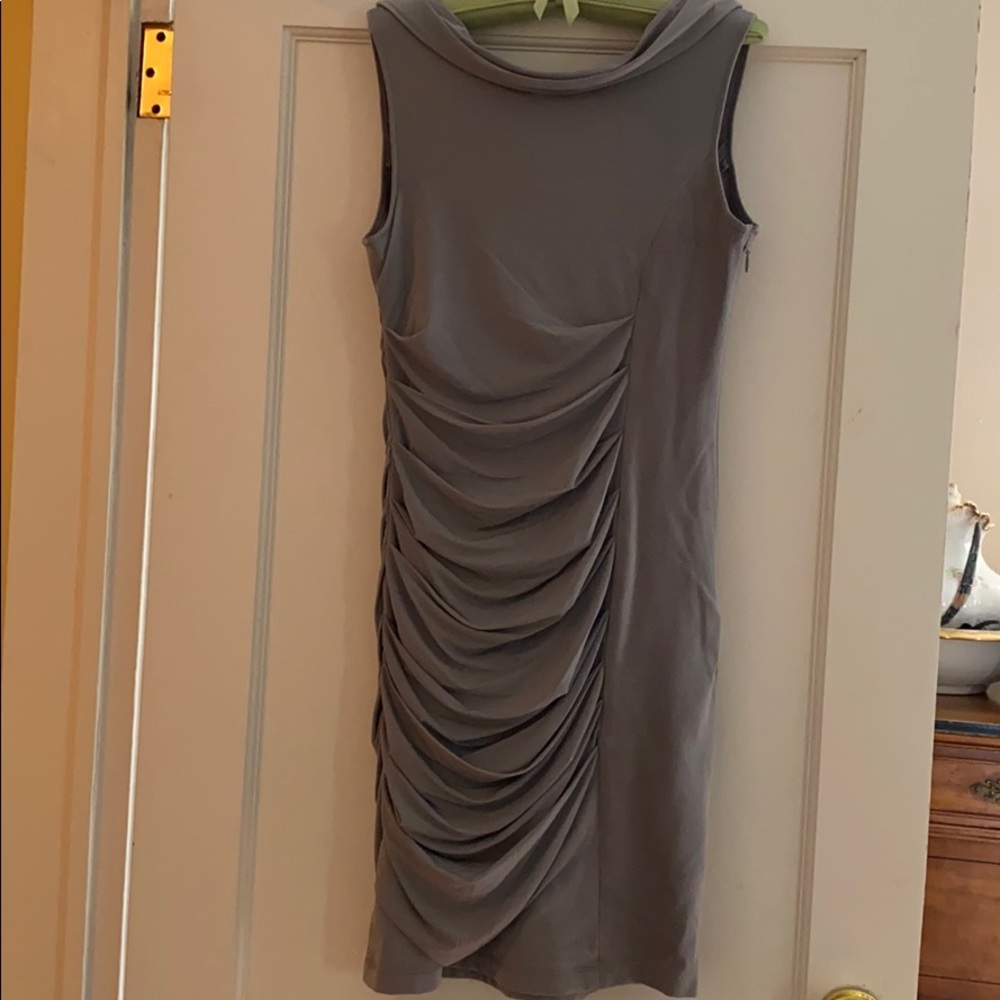 Bcbg Max Azria fitted gray dress.